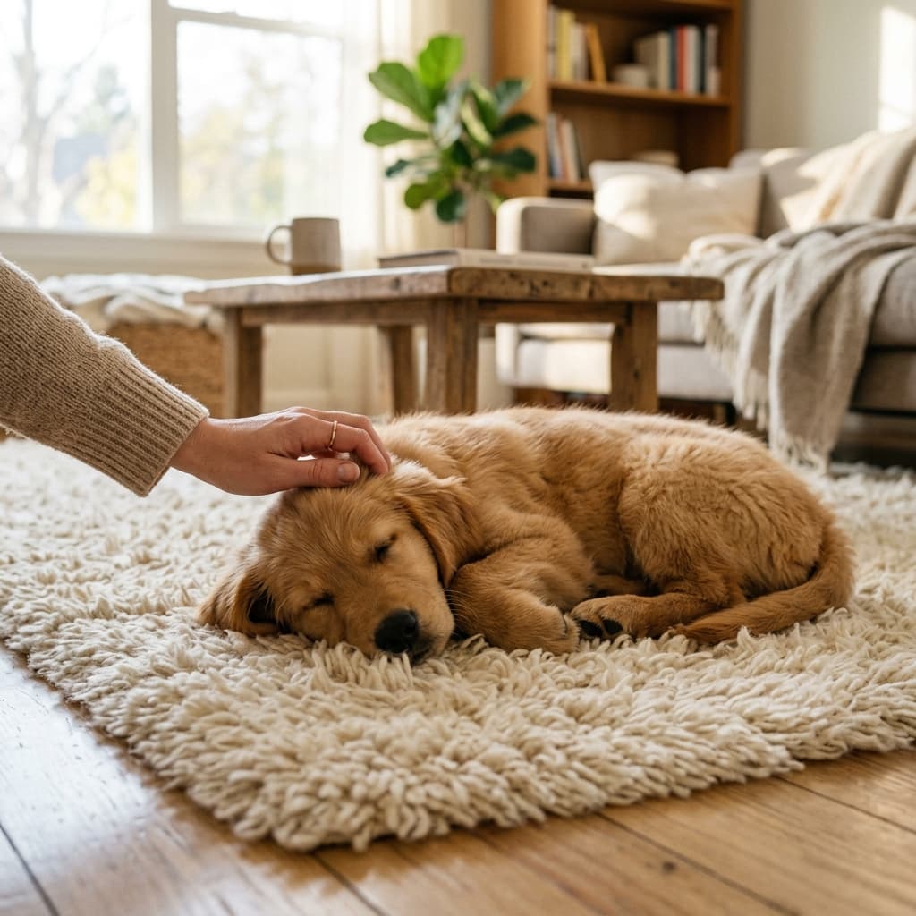 Peaceful pet in its new home